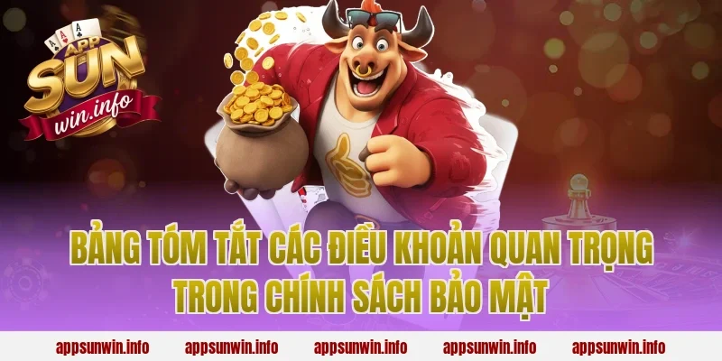 Bảng Tóm Tắt Các Điều Khoản Quan Trọng Trong Chính Sách Bảo Mật